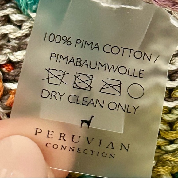 Peruvian Connection Multicolor Pima Cotton Cardigan Jacket XS - Picture 3 of 7